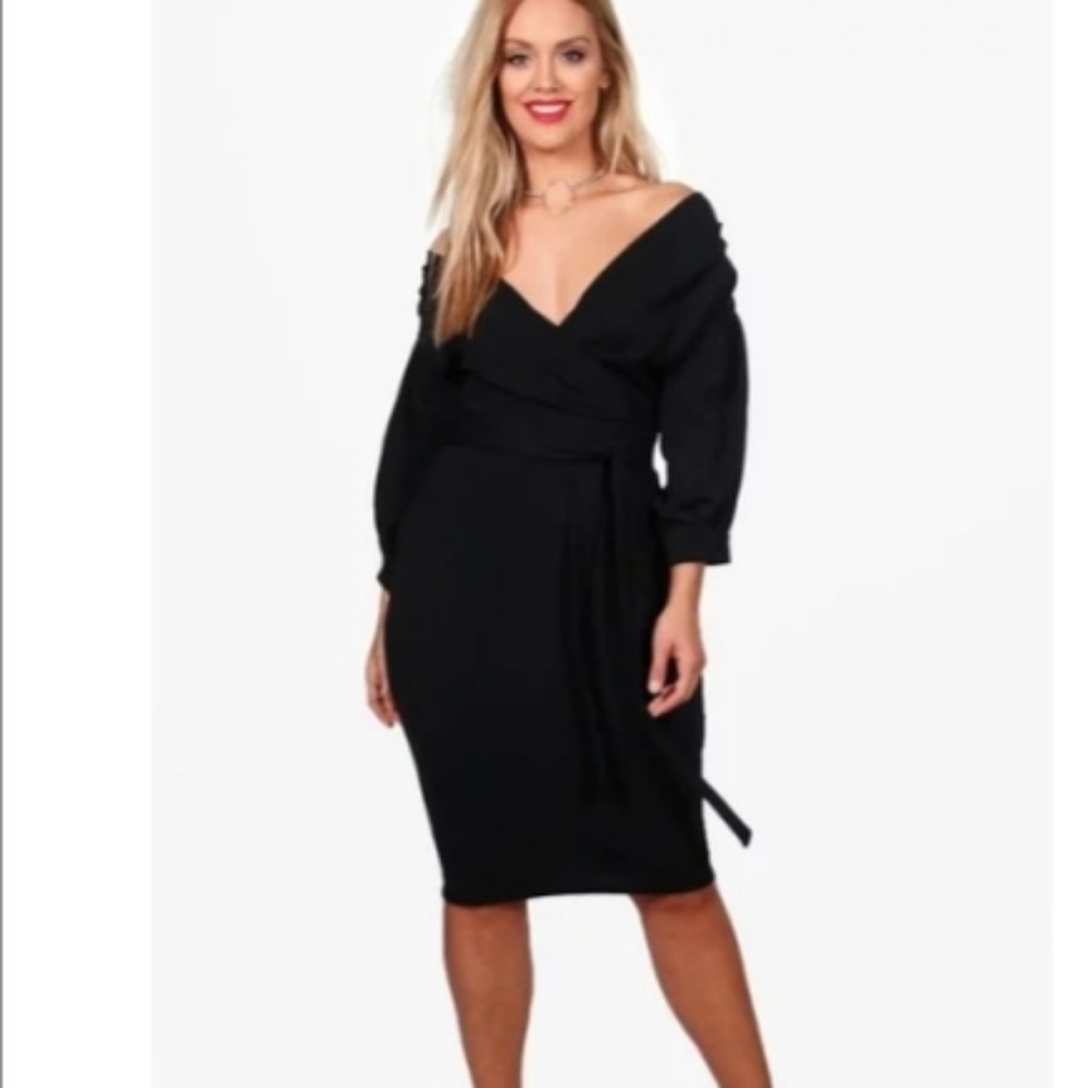 Plus Taylor Off The Wrap Midi Dress